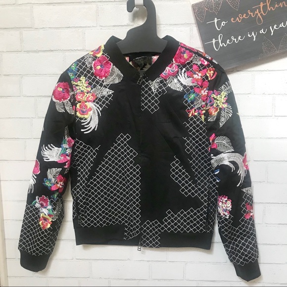 3.1 Phillip Lim Floral Jacket Embroidery Bomber - Picture 4 of 8